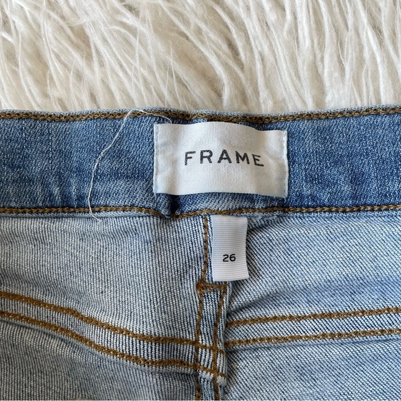 FRAME Denim Le Cut Off Alemany Grind Blue Distressed Shorts W7183 EUC Size 26 - Picture 7 of 11